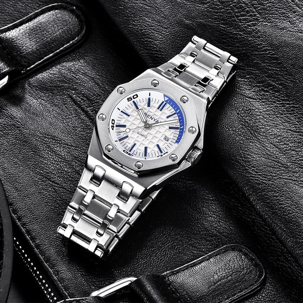 Luxury Stainless Steel Quartz Watch Men Military Watch Causal Fashion Excellent Wristwatch