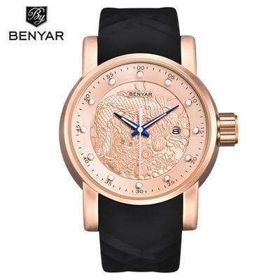 Men Luxury Gold Silicone Fashion Mens Watch Waterproof Military Quartz Casual Design Wristwatches