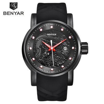 Men Luxury Gold Silicone Fashion Mens Watch Waterproof Military Quartz Casual Design Wristwatches