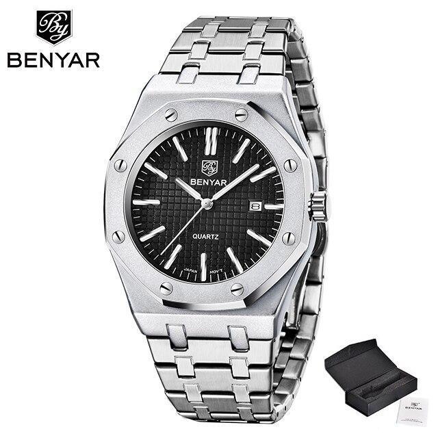 Fashion Stainless Steel Mens Quartz Analog Watch Luminous Waterproof Mens Sports Minimalist Wrist Watch