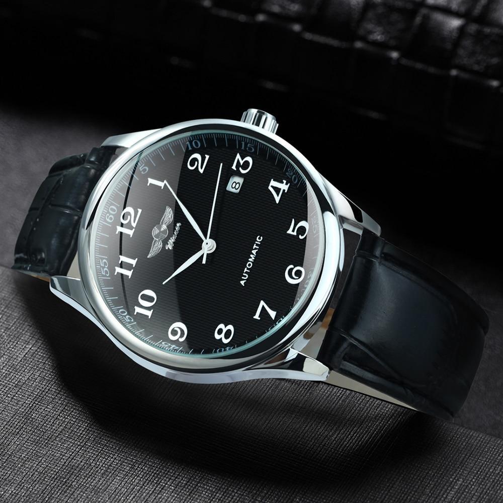 Classic Luxury Men Watch Automatic Wrist Watches Brown Leather Strap Fashionable Design Watches For Men