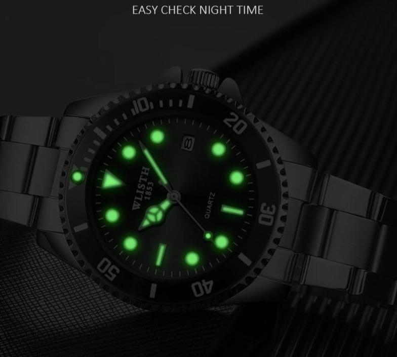 Luxury Round Business Men's Watches Fashion Waterproof Elegant Shine Stainless Steel Design Analog Luminous Men Wrist Watch