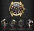 Men's Sports Multifunctional Quartz Watches Elegant Leather Strap Waterproof Modern Wristwatch For Men