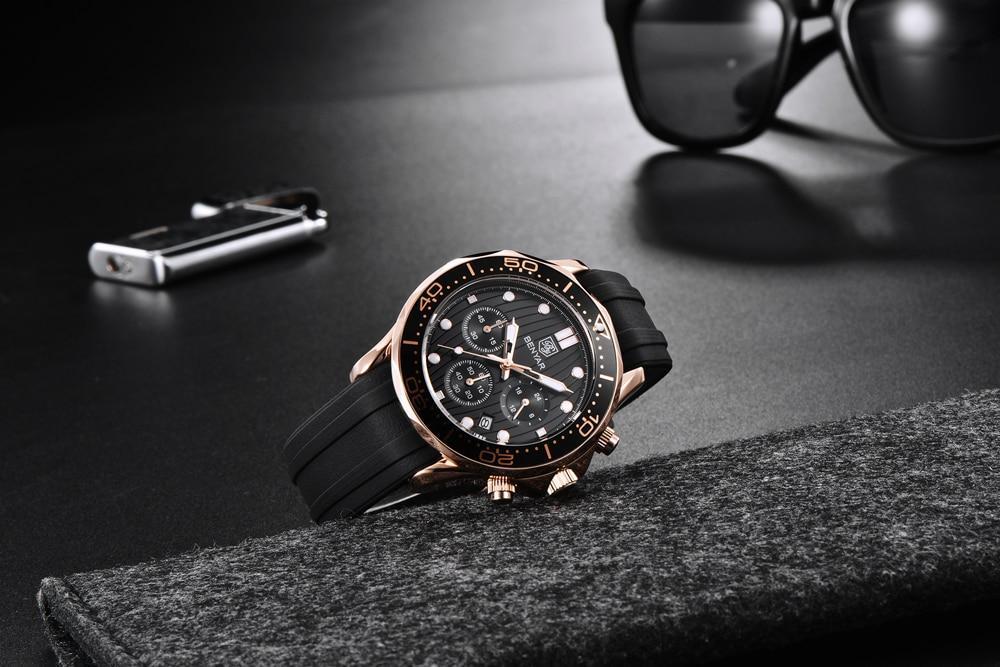 Luxury Sport Mens Watches Quartz Stylish Wrist Watch For Men Chronograph Waterproof and Scratch Resistant