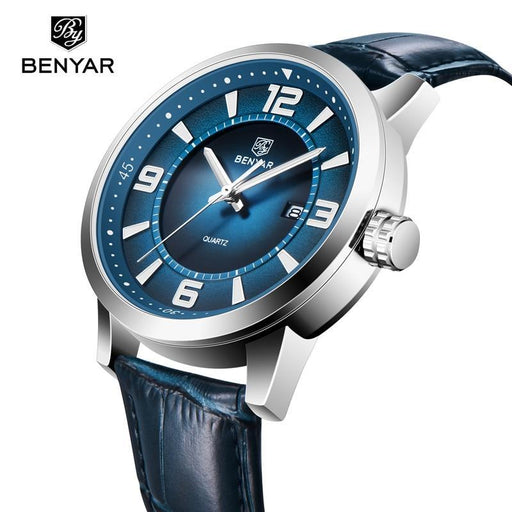 Sports Luxury Watches For Men Quartz Blue Watch Fashion Leather Strap Casual Mens Wrist Watch