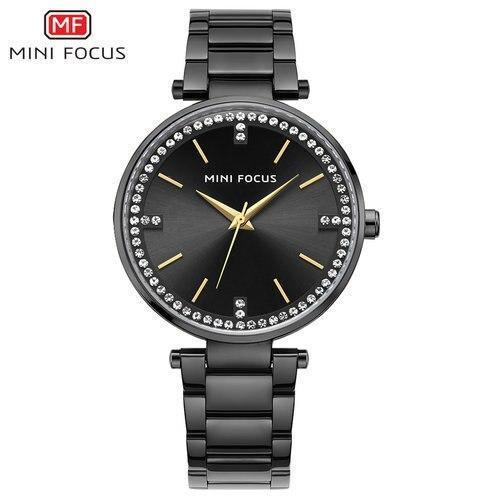 Luxury Crystal Fashion Womens Watch Quartz Analog Waterproof Elegant Stainless Steel Strap Wrist Watch For Women