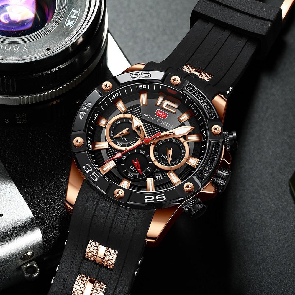 New Fashion Sport Mens Watches Waterproof Silicon Strap Wrist Watch Multifunctional Luminous Hands For Men