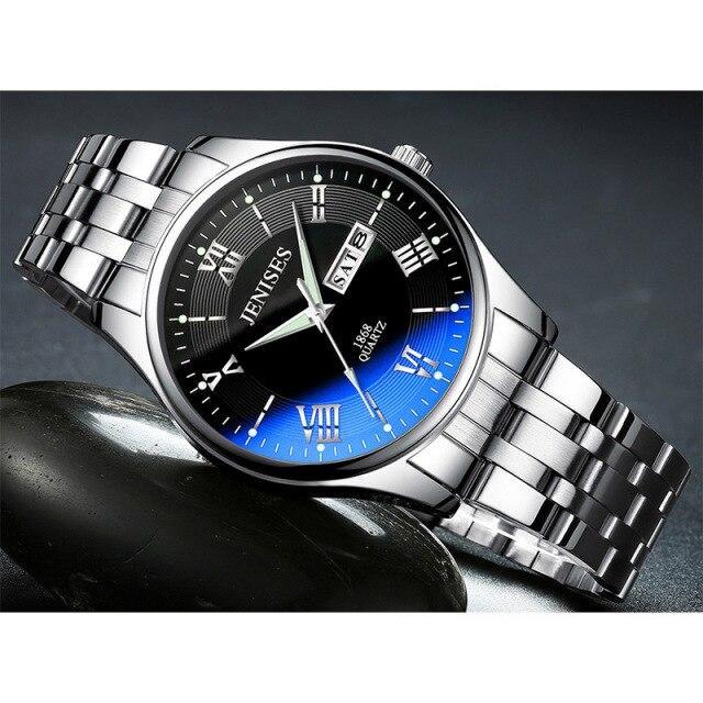 Luxury Black Men Watches Elegant Leather Strap Waterproof And Scratch Resistant Sports Wrist Watch For Mens