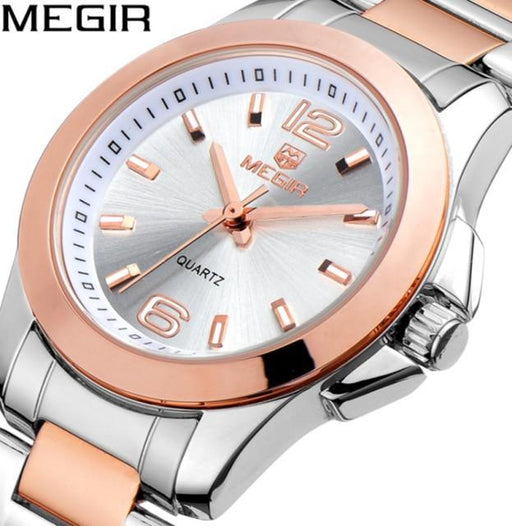 Multifunctional Business Women Watches Quartz Waterproof Stainless Watch Elegant Shine Round Design