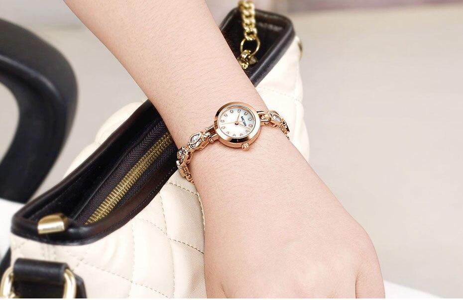 Charming Women Fashion Crystal Watch Elegant Shape Bracelet Strap Luxury Design Quartz Waterproof Womens Wrist Watch