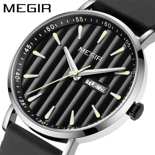 Business Mens Watches Luxury Waterproof Quartz Sport Wristwatches Silicone Strap Classic Black Design