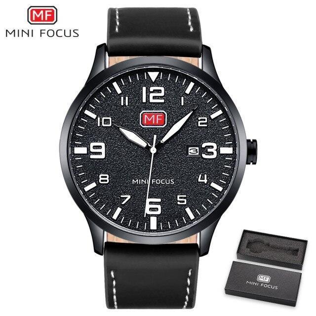 Black Classic Simple Men's Fashion Quartz Watches Modern Round Design Waterproof Wrist Watch For Men