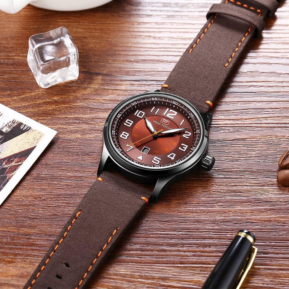 Casual Sport Mens Watch Luxury Green Round Design Waterproof Analog Quartz Classic Fashion Wrist Watch