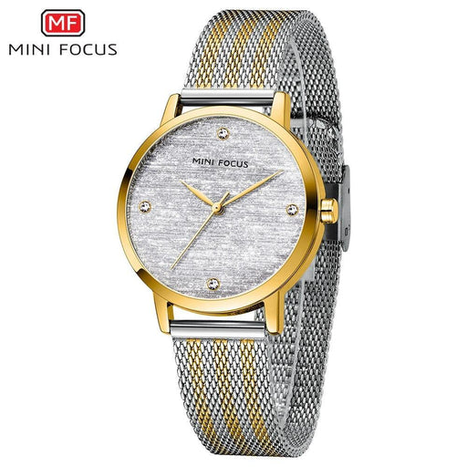 New Women Fashion Watches Luxury Quartz Waterproof Wrist Watch Gold Stainless Steel Mesh Elegant Design For Women