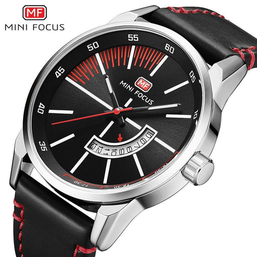 Elegant Black Quartz Men's Watch Fashion Leather Strap Luxury Calendar Design Luminous Analog Unique Design Wristwatches