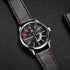 Elegant Black Quartz Men's Watch Fashion Leather Strap Luxury Calendar Design Luminous Analog Unique Design Wristwatches