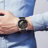 Elegant Black Quartz Men's Watch Fashion Leather Strap Luxury Calendar Design Luminous Analog Unique Design Wristwatches