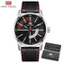 Elegant Black Quartz Men's Watch Fashion Leather Strap Luxury Calendar Design Luminous Analog Unique Design Wristwatches