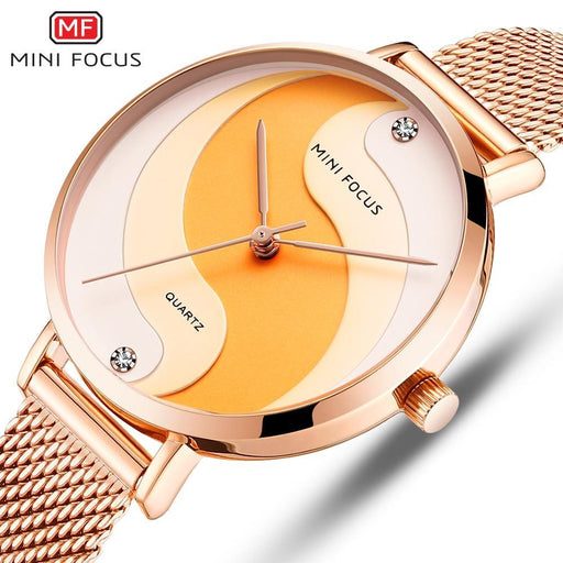 Ultra Thin Rose Gold Women Watches Fashion Analog Quartz Waterproof Wristwatches Elegant Round Design For Women