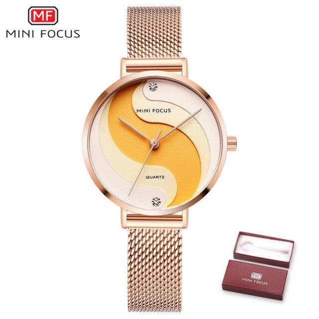 Ultra Thin Rose Gold Women Watches Fashion Analog Quartz Waterproof Wristwatches Elegant Round Design For Women