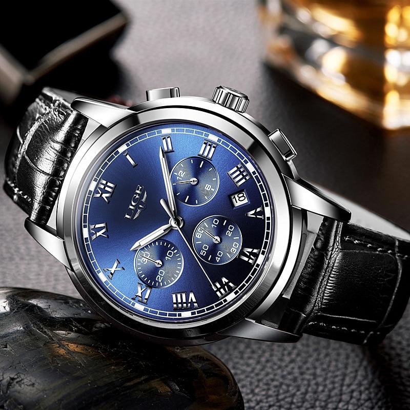 Men's Elegant Watch With Chronometers And Leather Belts  Business Style Perfect Gift Excellent Look