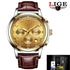 Men's Elegant Watch With Chronometers And Leather Belts  Business Style Perfect Gift Excellent Look