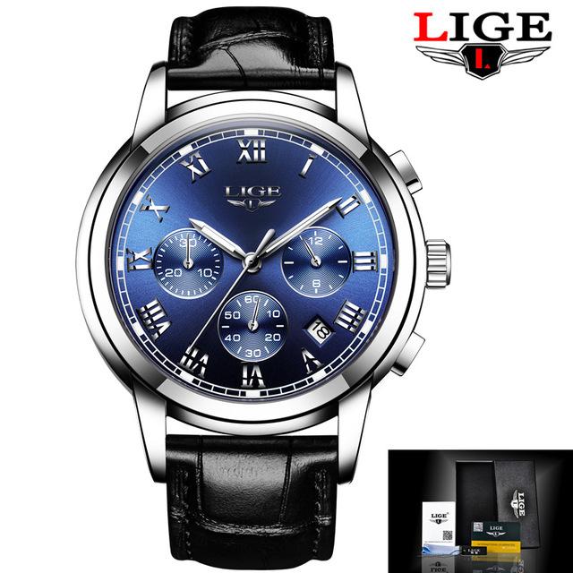 Men's Elegant Watch With Chronometers And Leather Belts  Business Style Perfect Gift Excellent Look