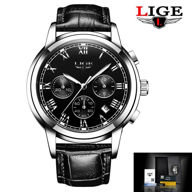 Men's Elegant Watch With Chronometers And Leather Belts  Business Style Perfect Gift Excellent Look