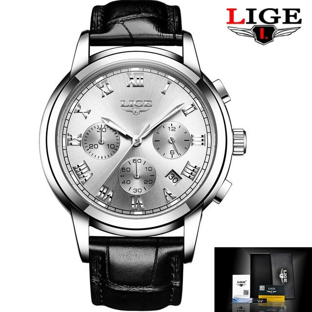 Men's Elegant Watch With Chronometers And Leather Belts  Business Style Perfect Gift Excellent Look