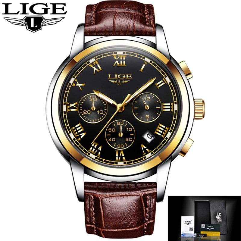 Men's Elegant Watch With Chronometers And Leather Belts  Business Style Perfect Gift Excellent Look