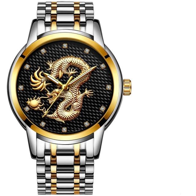 Men's Waterproof  Watch With 3D Dragon Design Excellent Look Perfect Gift For Your Man