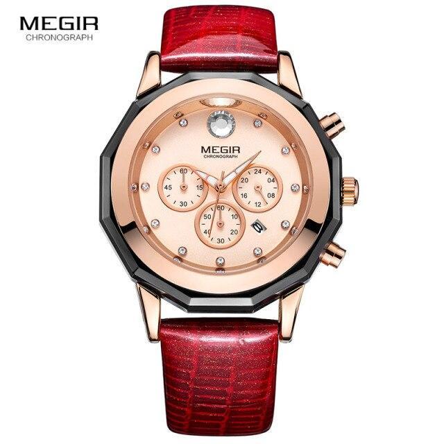 White Luxury New Womens Watch Fashion Leather Strap Shiny Design Waterproof Quartz Luminous Hands Wrist Watch