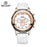 White Luxury New Womens Watch Fashion Leather Strap Shiny Design Waterproof Quartz Luminous Hands Wrist Watch