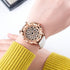 Luxury White Flower Womens Watch Analog Quartz Waterproof Wristwatches Elegant Leather Strap Modern Design