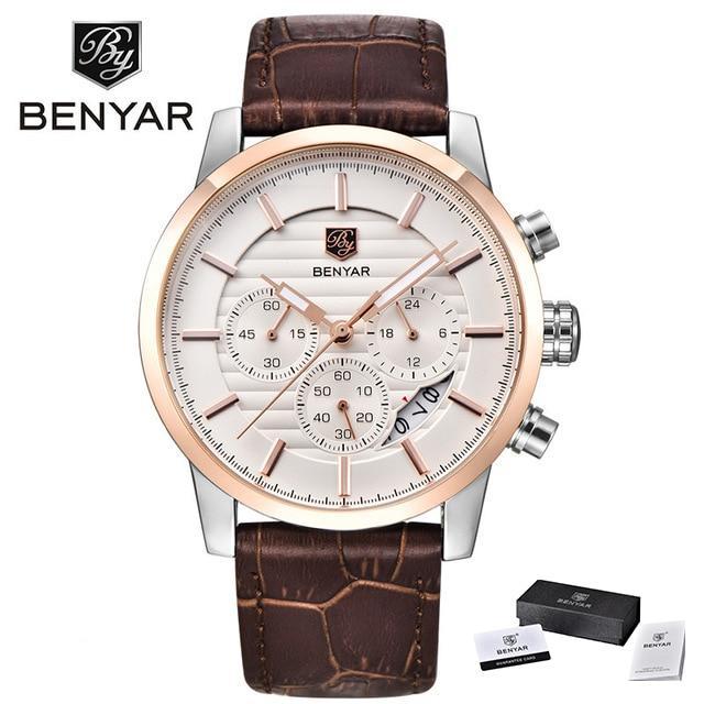 Luxury Steel Sports Men's Watches Business Design Leather Band Wrist Watch Military Quartz