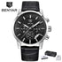 New Luxury Men Watches Chronograph Sports Watches Waterproof Casual Sport Leather Strap Quartz Men's Wrist Watch