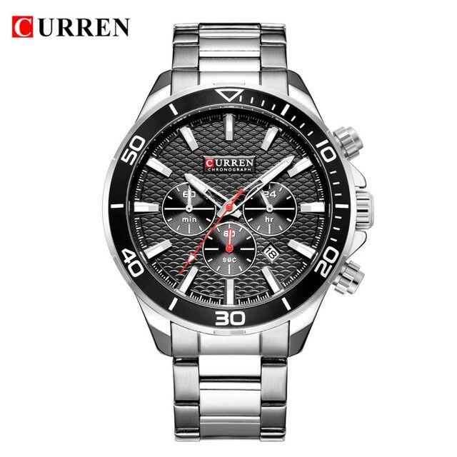 Men's Waterproof Watch With Chronometers, Date Display Excellent Background Unique Design Perfect Gift