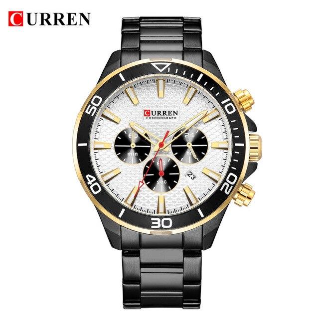 Men's Waterproof Watch With Chronometers, Date Display Excellent Background Unique Design Perfect Gift