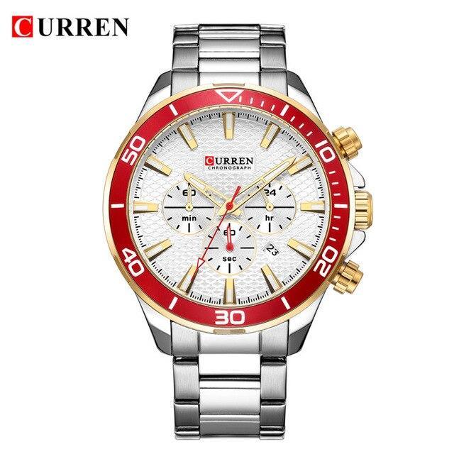 Men's Waterproof Watch With Chronometers, Date Display Excellent Background Unique Design Perfect Gift