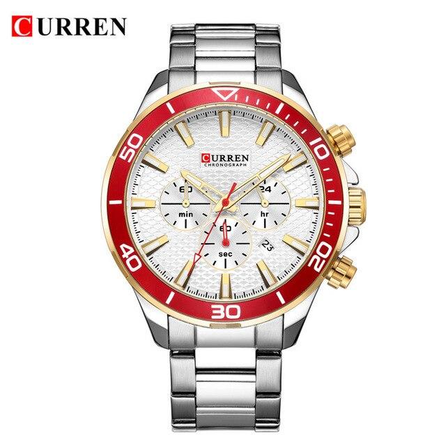 Men's Waterproof Watch With Chronometers, Date Display Excellent Background Unique Design Perfect Gift