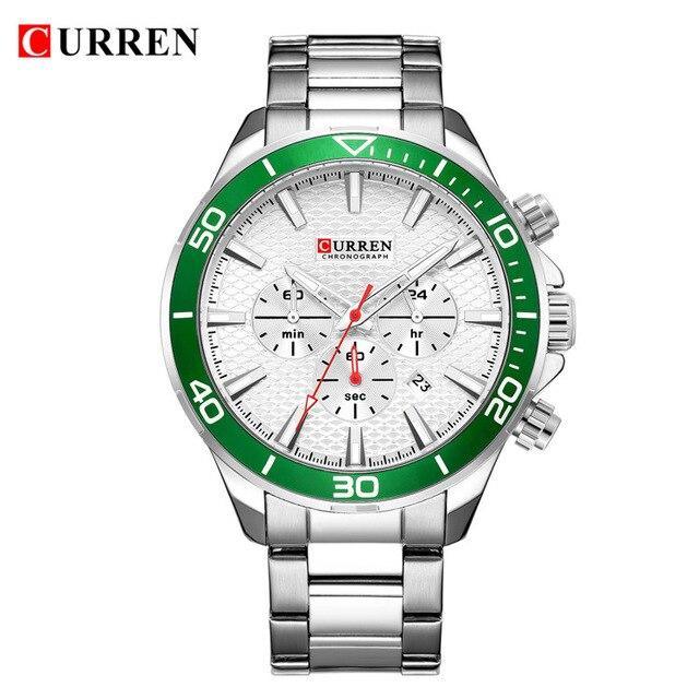 Men's Waterproof Watch With Chronometers, Date Display Excellent Background Unique Design Perfect Gift