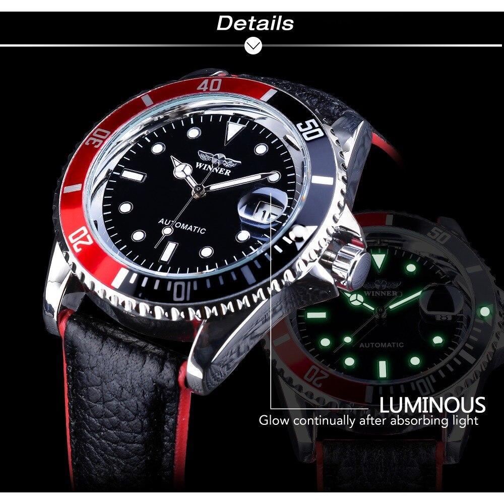 2021 Fashion Black Red Sport Mens Watches Luxury Luminous Hands Watch Elegant Leather Strap Design