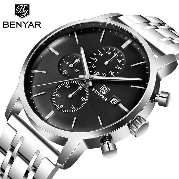 2021 New Business Men Watch Full Steel Quartz Luxury Casual Waterproof Leather Sports Male Wristwatch