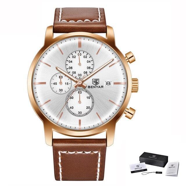 2021 New Business Men Watch Full Steel Quartz Luxury Casual Waterproof Leather Sports Male Wristwatch