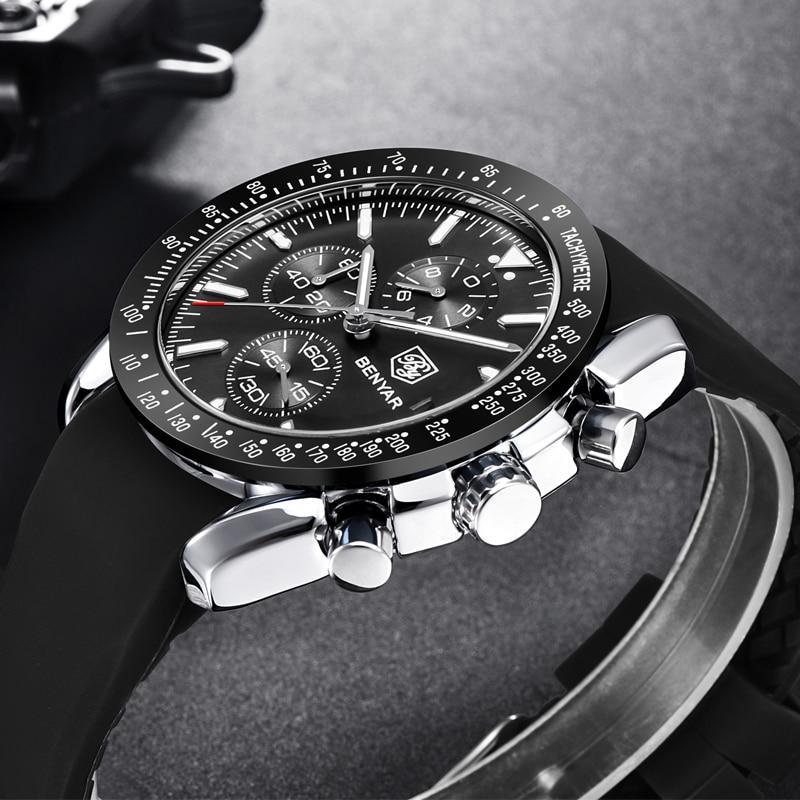 Luxury Men Stainless Steel Quartz Watch Accurate Timing Waterproof Analog Chronograph Men's Quartz Watches