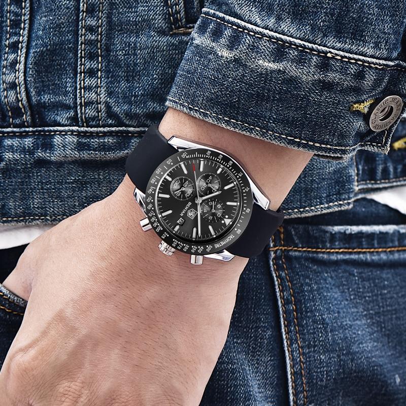 Luxury Men Stainless Steel Quartz Watch Accurate Timing Waterproof Analog Chronograph Men's Quartz Watches