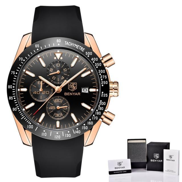 Luxury Men Stainless Steel Quartz Watch Accurate Timing Waterproof Analog Chronograph Men's Quartz Watches