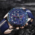 Waterproof Men's Sports  Watch With Leather Transparent Belts, Chronometers Day View Perfect Gift