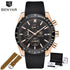 Casual Men's Watches Chronograph Modern Analog Quartz Waterproof Sports Watches Rubber Strap Business Wrist Watches For Men