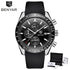 Casual Men's Watches Chronograph Modern Analog Quartz Waterproof Sports Watches Rubber Strap Business Wrist Watches For Men